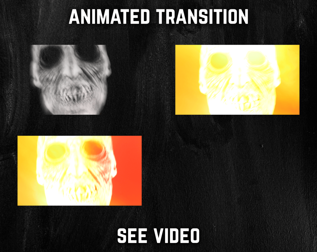 Stinger Transition with Skull for streaming horror games