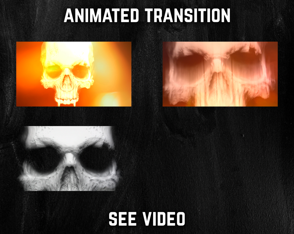 Stinger Transition with Skull for streaming horror games