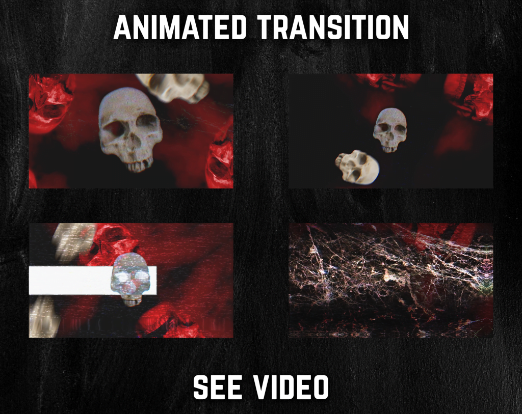 Stinger Transition with skull glitch for streaming horror games