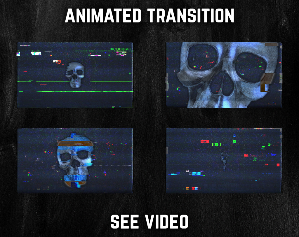 Stinger Transition with skull glitch for streaming horror games