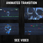 Stinger Transition with skull glitch for streaming horror games