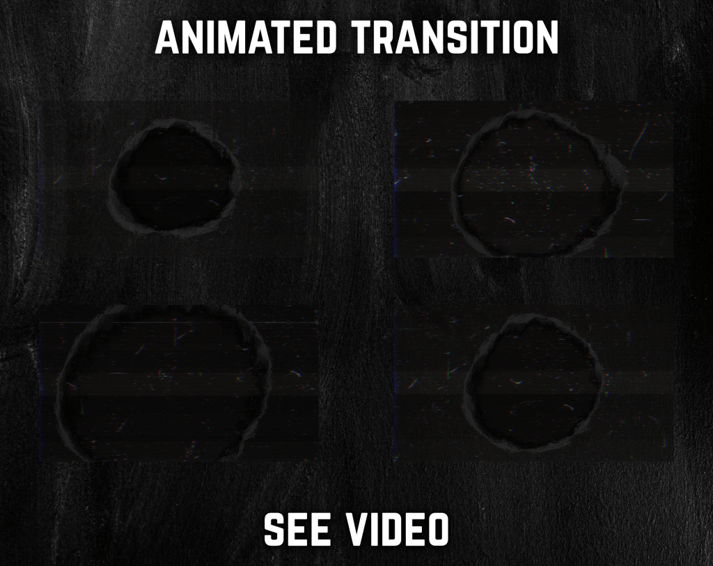 Stinger Transition with black circle glitch for streaming horror games