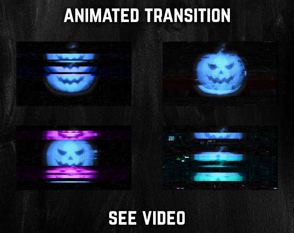 Stinger Transition with halloween pumpkin for streaming horror games