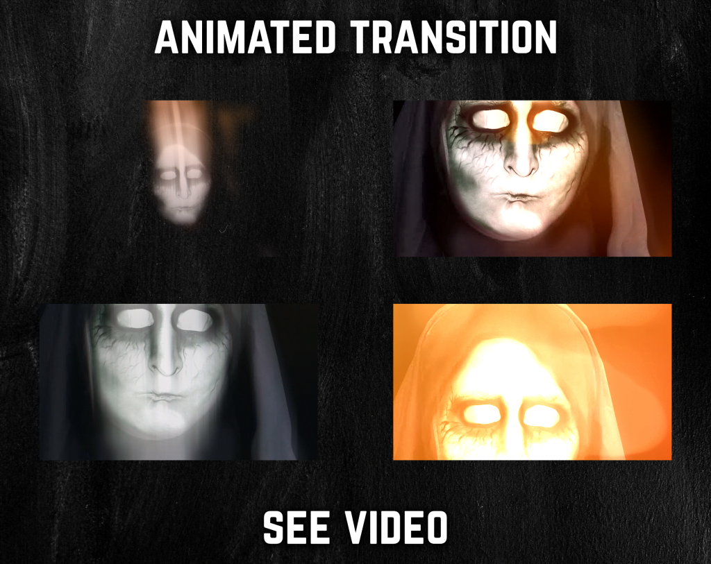 Stinger Transition with woman face for streaming horror games