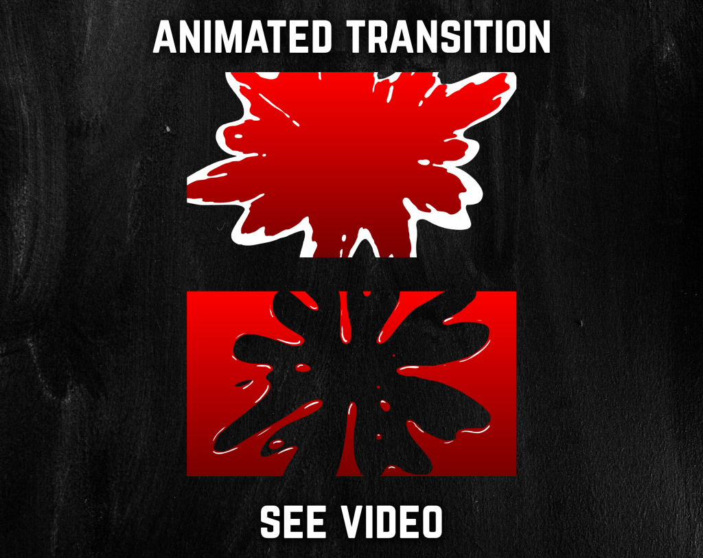 Red Liquid Splash Stinger Transition for streaming