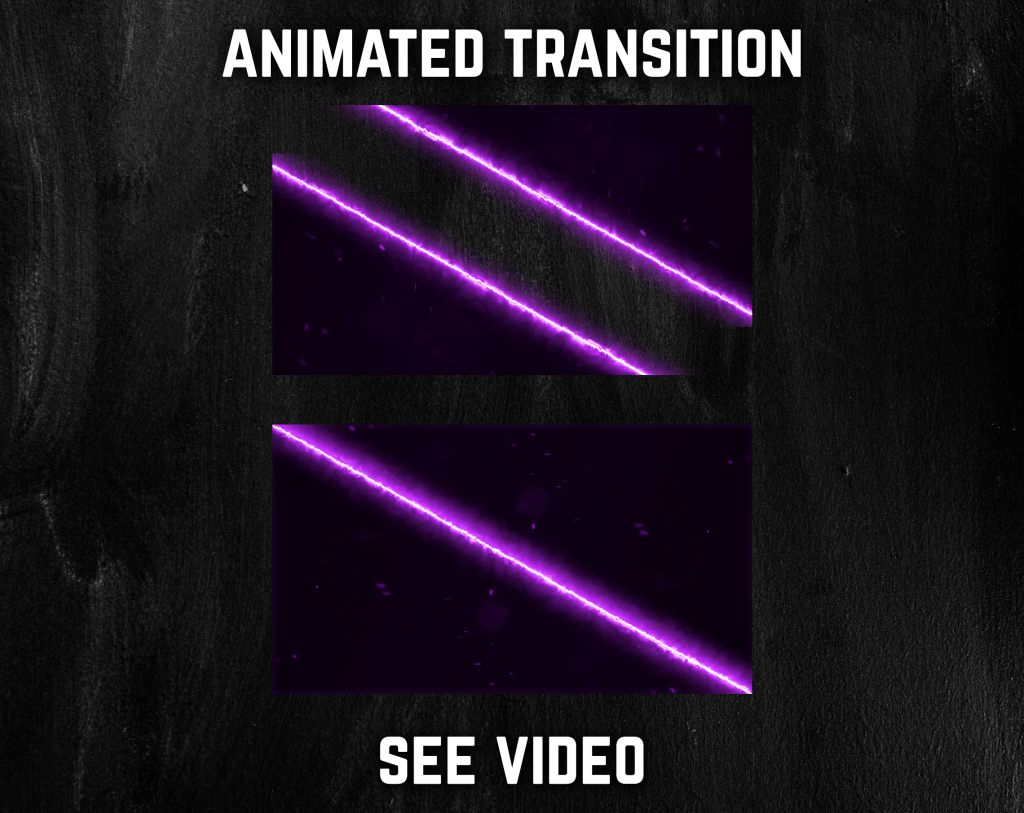 Purple Electric Neon Stinger Transition for streaming
