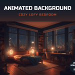 Cozy lofi animated background for twitch streaming
