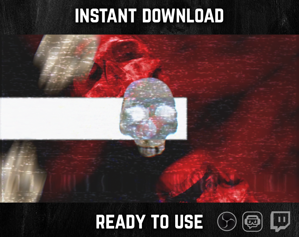 Stinger Transition with skull glitch for streaming horror games
