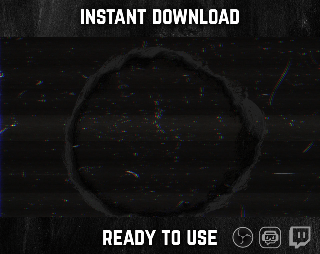 Stinger Transition with black circle glitch for streaming horror games