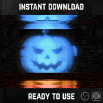 Stinger Transition with halloween pumpkin for streaming horror games