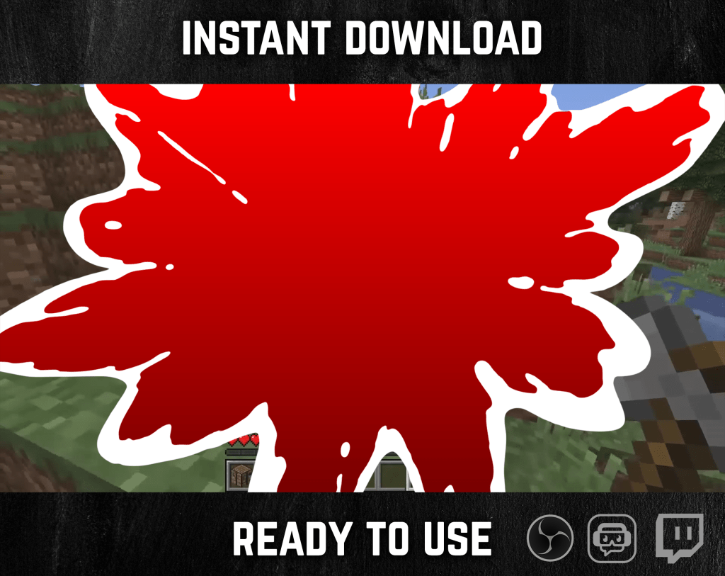 Red Liquid Splash Stinger Transition for streaming