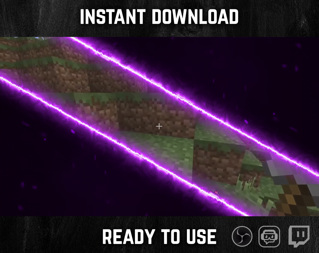 Purple Electric Neon Stinger Transition for streaming