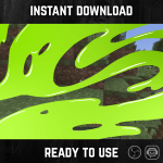 Green Lime Neon Liquid Stinger Transition for streaming