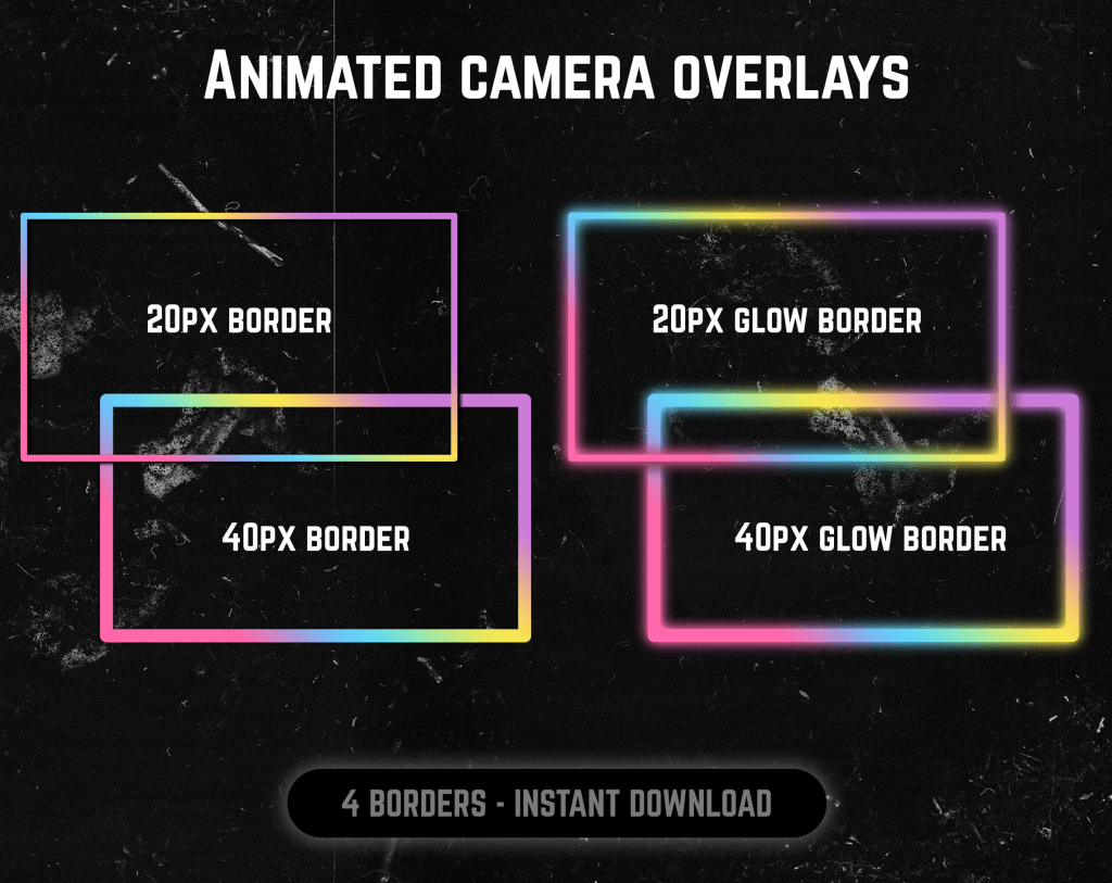 Eighties color webcam frame overlay for streaming on twitch