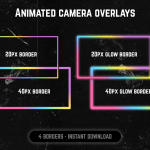 Eighties color webcam frame overlay for streaming on twitch