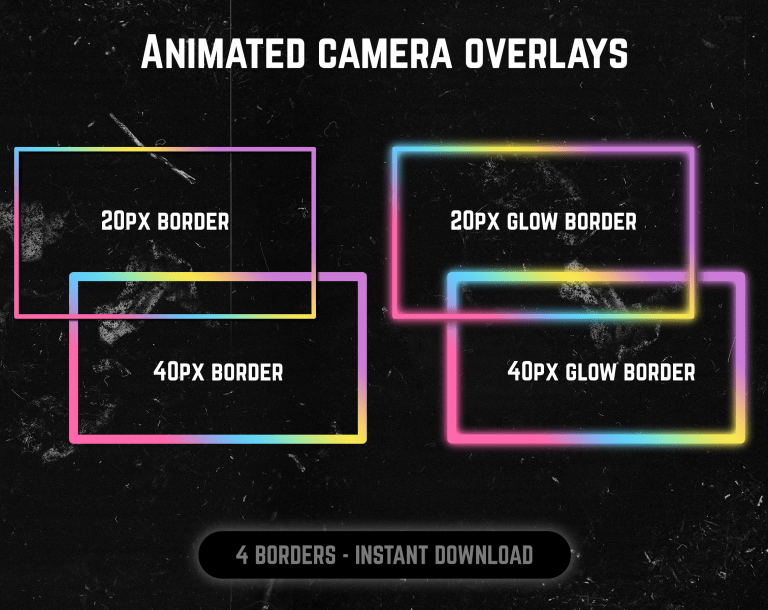 Eighties color webcam frame overlay for streaming on twitch