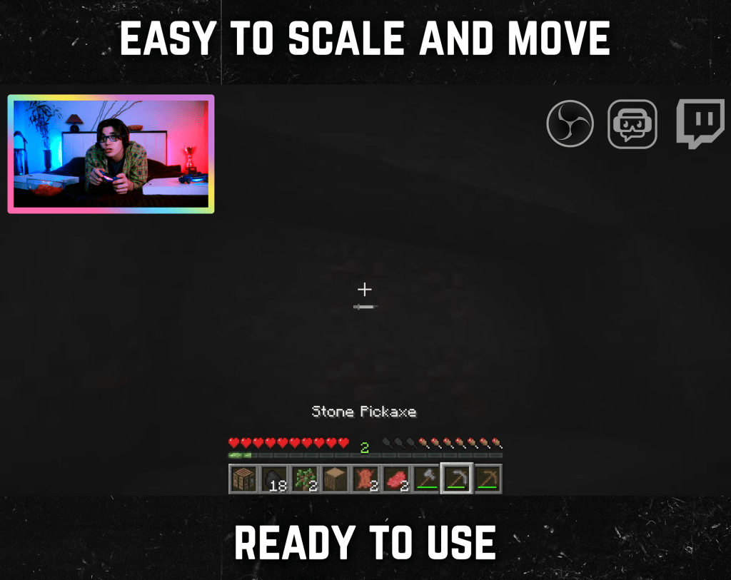 Eighties color webcam frame overlay for streaming on twitch