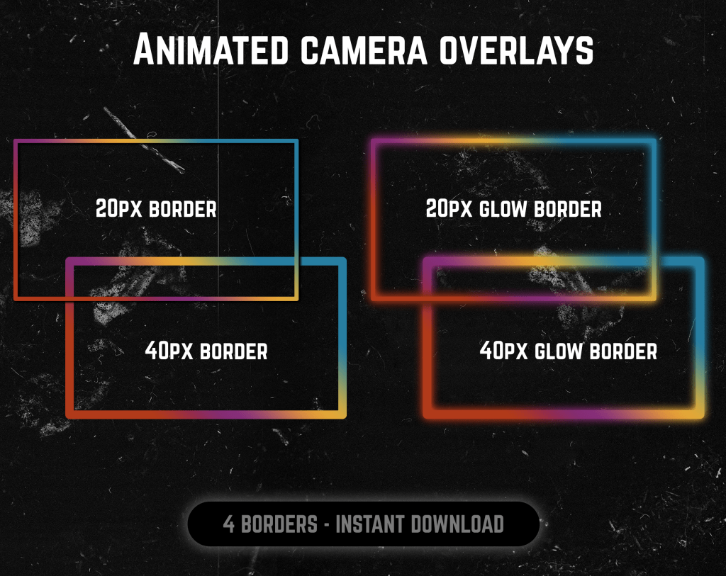 Nineties color webcam frame overlay for streaming on twitch
