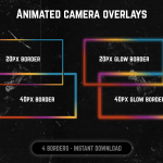 Nineties color webcam frame overlay for streaming on twitch