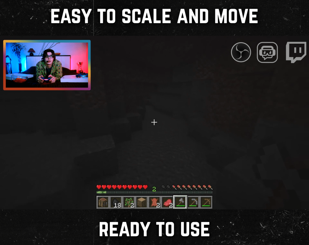 Nineties color webcam frame overlay for streaming on twitch