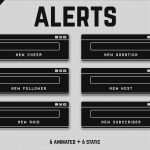 dark Twitch Stream Alerts in retro computer style