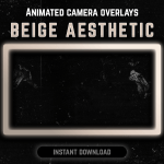 Beige webcam frame overlay for streaming on twitch