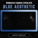 Blue webcam frame overlay for streaming on twitch