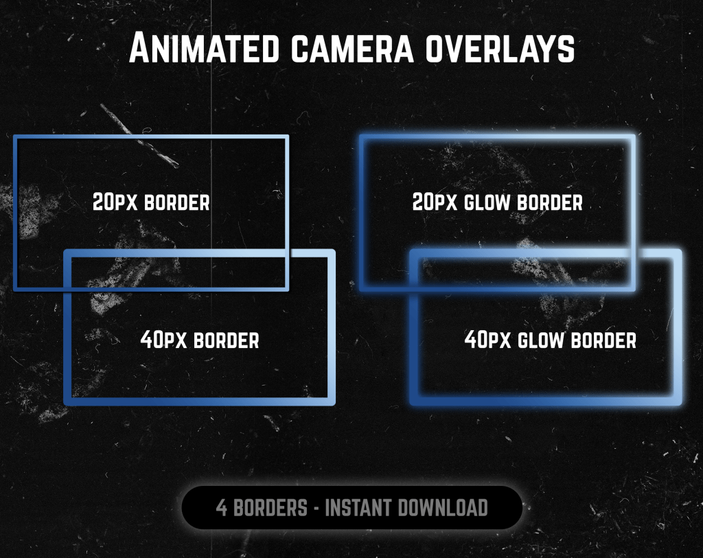 Blue webcam frame overlay for streaming on twitch