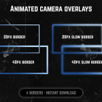 Blue webcam frame overlay for streaming on twitch