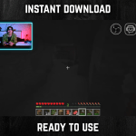 Blue Neon webcam frame overlay for streaming on twitch