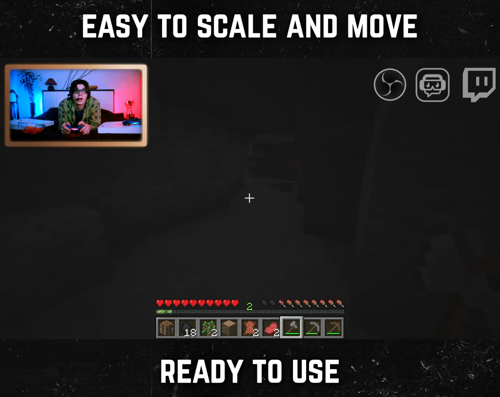 Brown webcam frame overlay for streaming on twitch