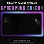 Cyberpunk webcam frame overlay for streaming on twitch