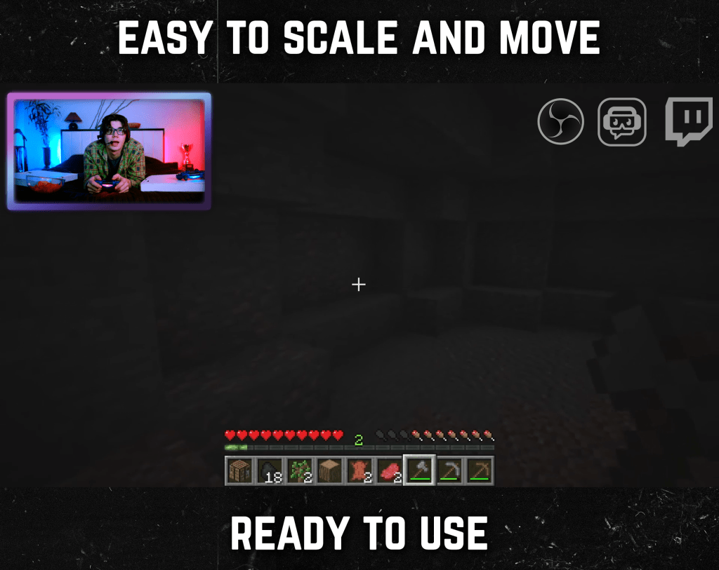 Cyberpunk webcam frame overlay for streaming on twitch