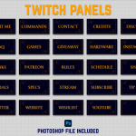 Twitch Panels in Celestial Stars aesthetic