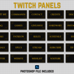 Twitch Panels in Celestial purple sky aesthetic