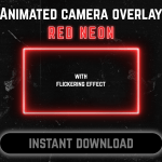 Red Neon webcam frame overlay for streaming on twitch