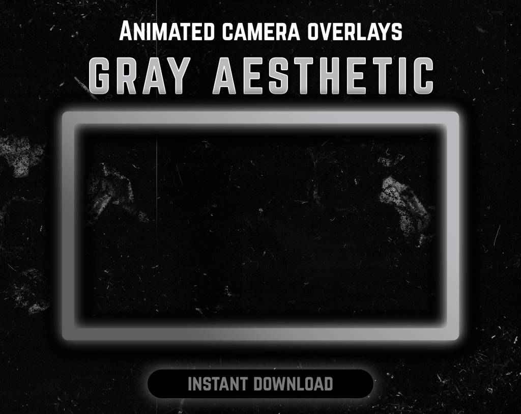 Gray webcam frame overlay for streaming on twitch