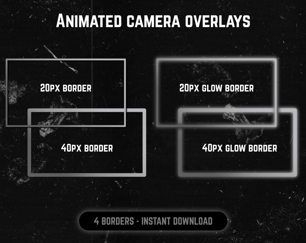 Gray webcam frame overlay for streaming on twitch