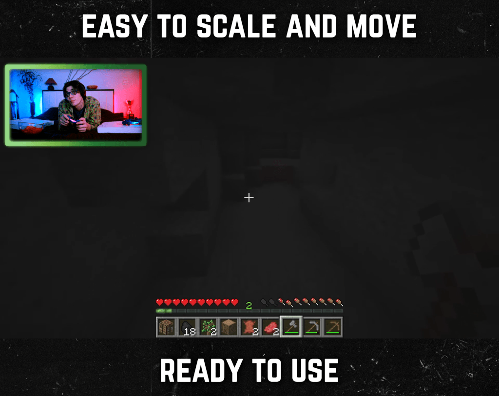 Green webcam frame overlay for streaming on twitch
