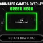 Green Neon webcam frame overlay for streaming on twitch