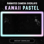 Kawaii pastel webcam frame overlay for streaming on twitch