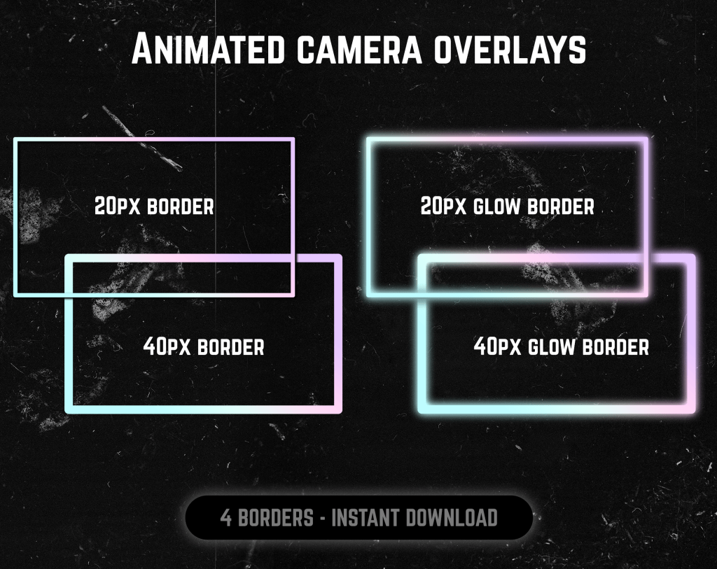 Kawaii pastel webcam frame overlay for streaming on twitch