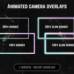 Kawaii pastel webcam frame overlay for streaming on twitch