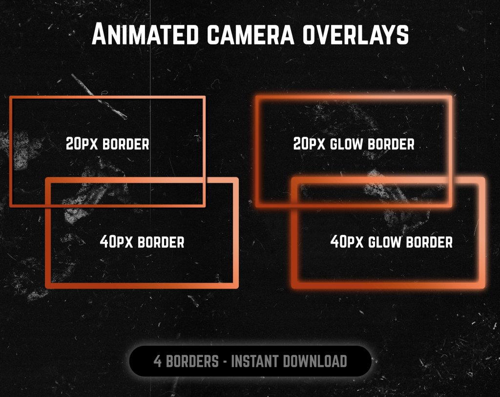Orange webcam frame overlay for streaming on twitch