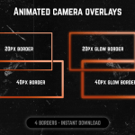 Orange webcam frame overlay for streaming on twitch