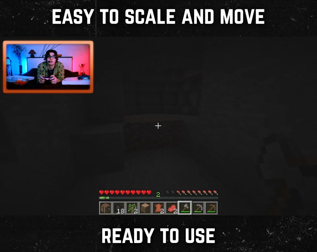 Orange webcam frame overlay for streaming on twitch