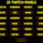 Twitch Panels in yellow neon color