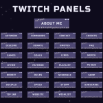 Twitch Panels in Purple LoFi color