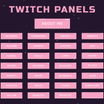 Twitch Panels in Pink LoFi color