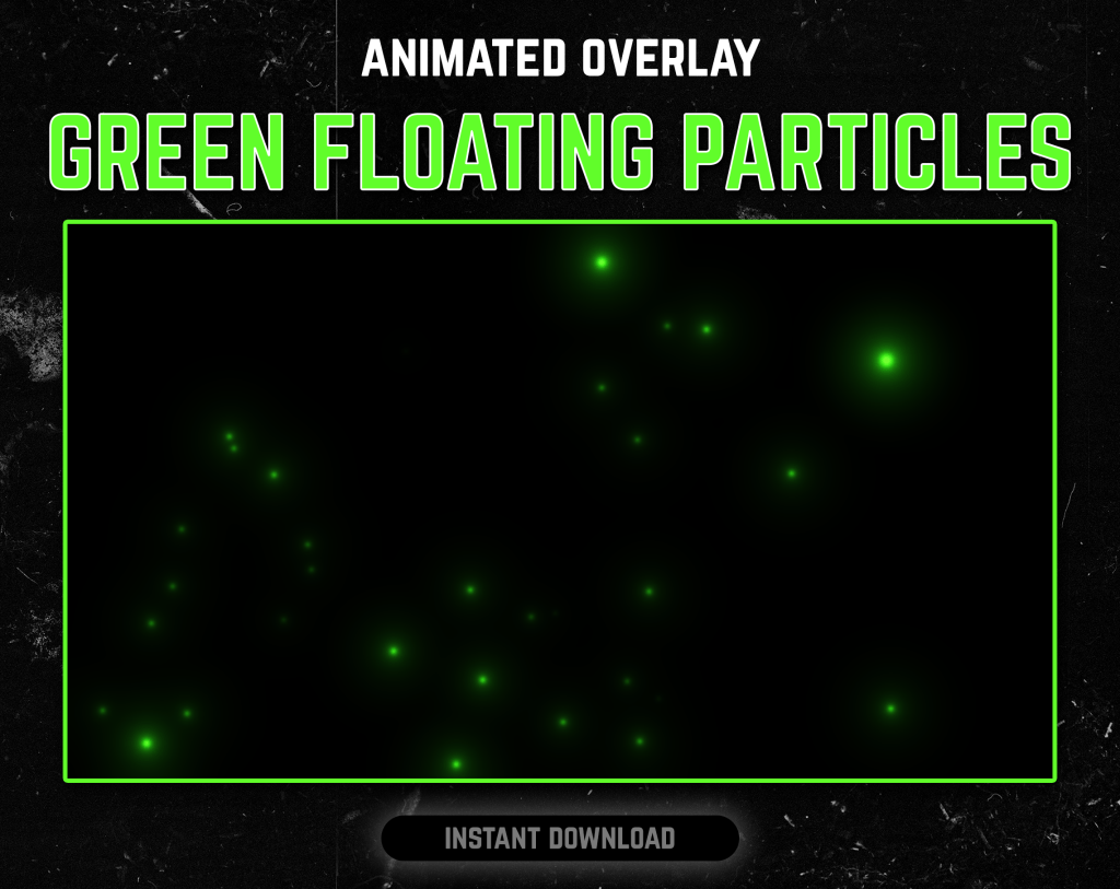 Twitch Overlays & Stream Decorations - Floating Particles in Green Color